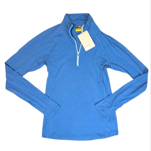 Nwt Icebreaker Men's 150 Zone Long Sleeve Half Zip Blue Haze Size Medium Wool - Picture 2 of 12